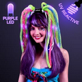 60 Day Neon Rave Noodle Hair Headbands with Purple LEDs